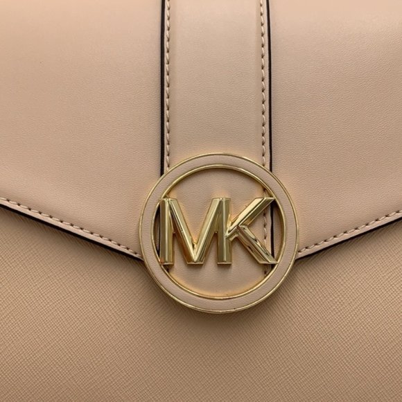 Michael Kors Carmen Medium Convertible Shoulder Bag Crossbody BUFF Leather - Picture 16 of 16